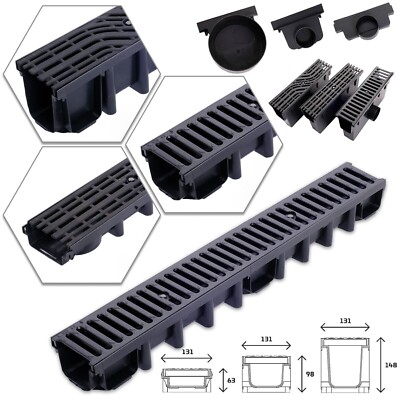 Entwässerungsrinne mit Gusseisenrost, SET 1-6 m, für Hof & Auffahrt | 12,5 t