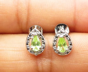 925-Sterling-Silver-Peridot-Genuine-Diamond-Accented-Stud-Earrings-E6017