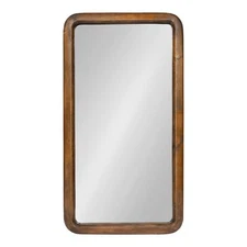 Kate and Laurel Pao Modern Rounded Rectangular Wall Mirror, 17 x 32, Walnut, ...