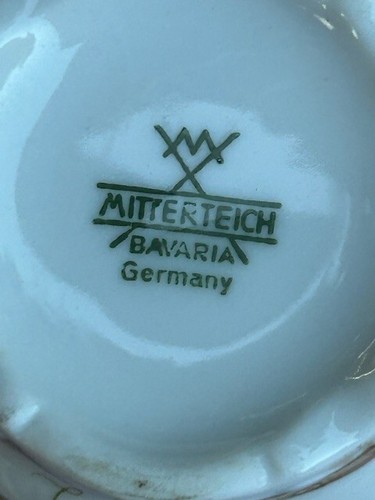 Sammeltasse 3-teiliges Gedeck Mitterteich Bavaria dunkelrote Rose Goldrand - Bild 11 von 11