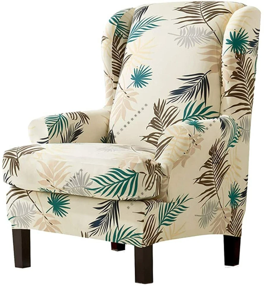 2pcs Wing Chair Slipcovers Spandex Stretchy Wingback Armchair Covers Protector - Image 3 of 4