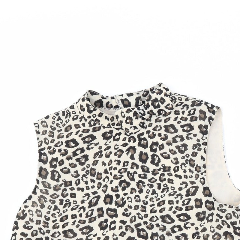 George Girls Green Animal Polyester blend Tank Size 5-6 Years High Neck Zi image 5