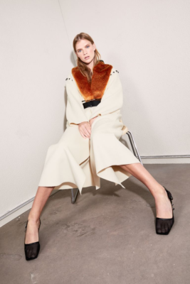 Toga Archives X H&M HM Faux Fur-Collared Wool Coat Beige M L