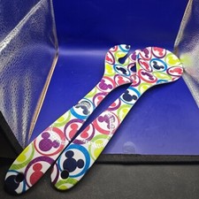 Disney Mickey Mouse Salad Server Set Fork Spoon Circle Colorful
