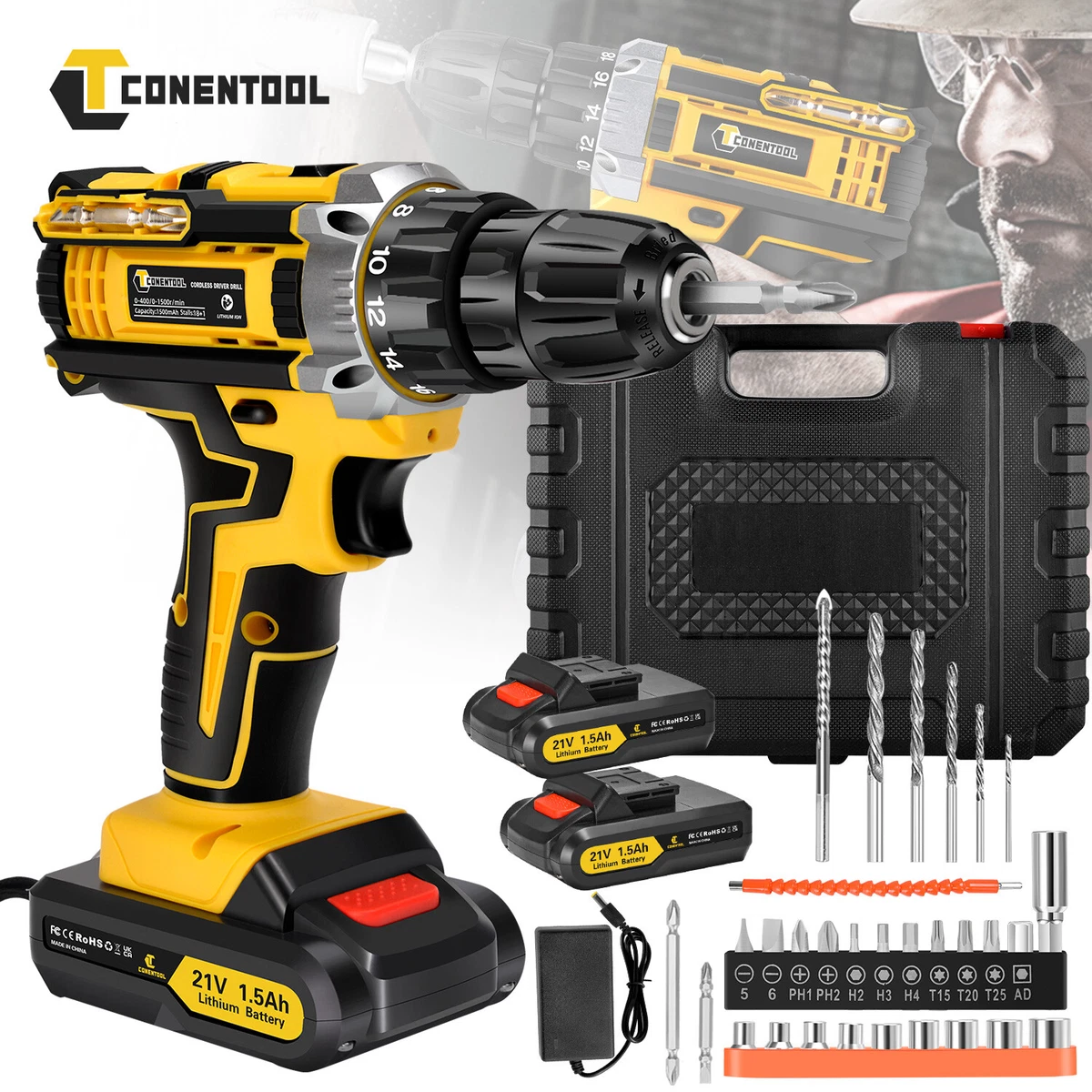 Cordless combi cheap drill set