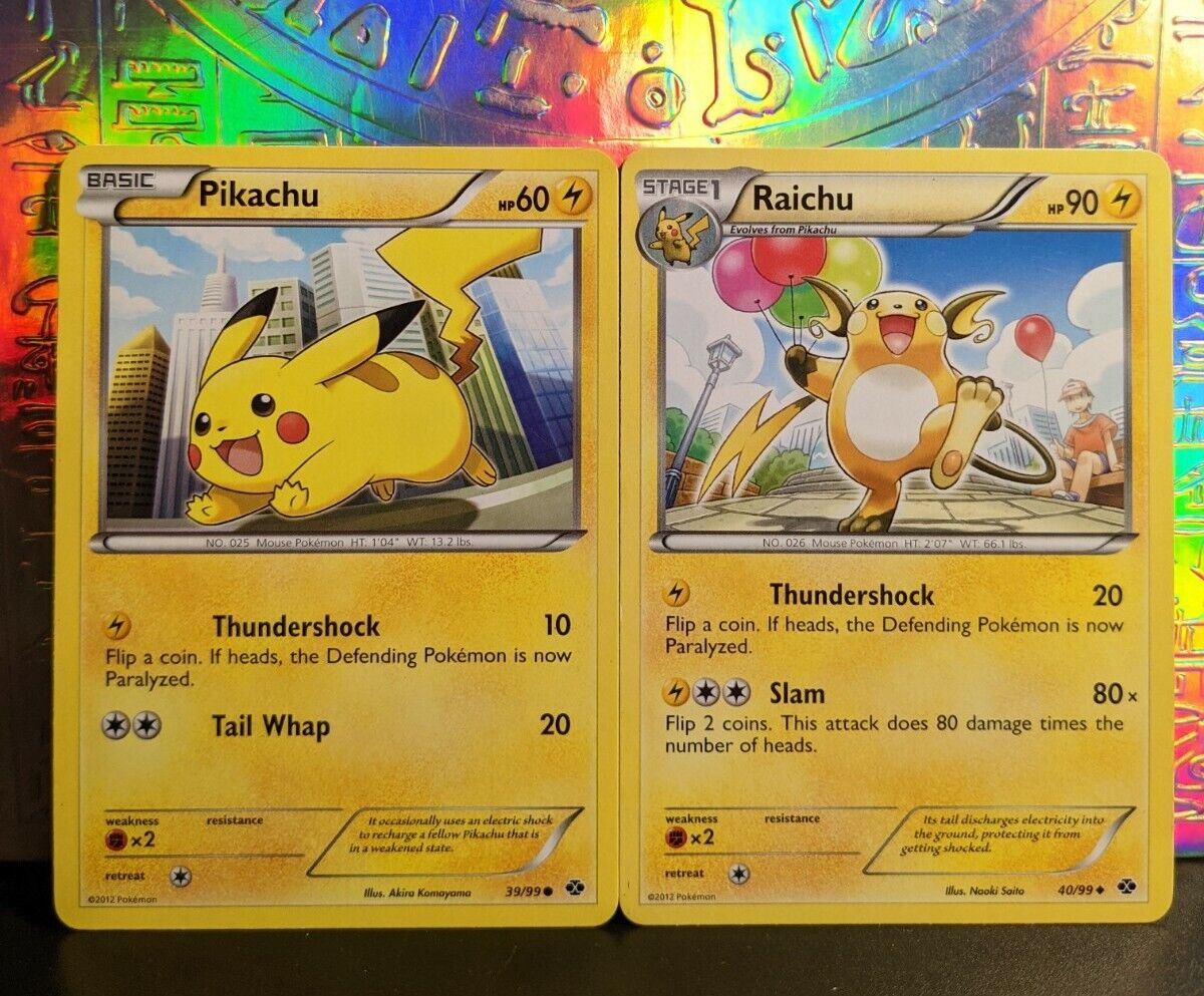 Raichu 40/99 & Pikachu 39/99 Next Destinies Evolution Set NM Pokemon Pokemon