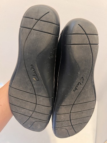 CLARKS Women’s Size 6 Shoes Flats Round Toe Contour Cushion Leather Tortishell - Picture 6 of 8
