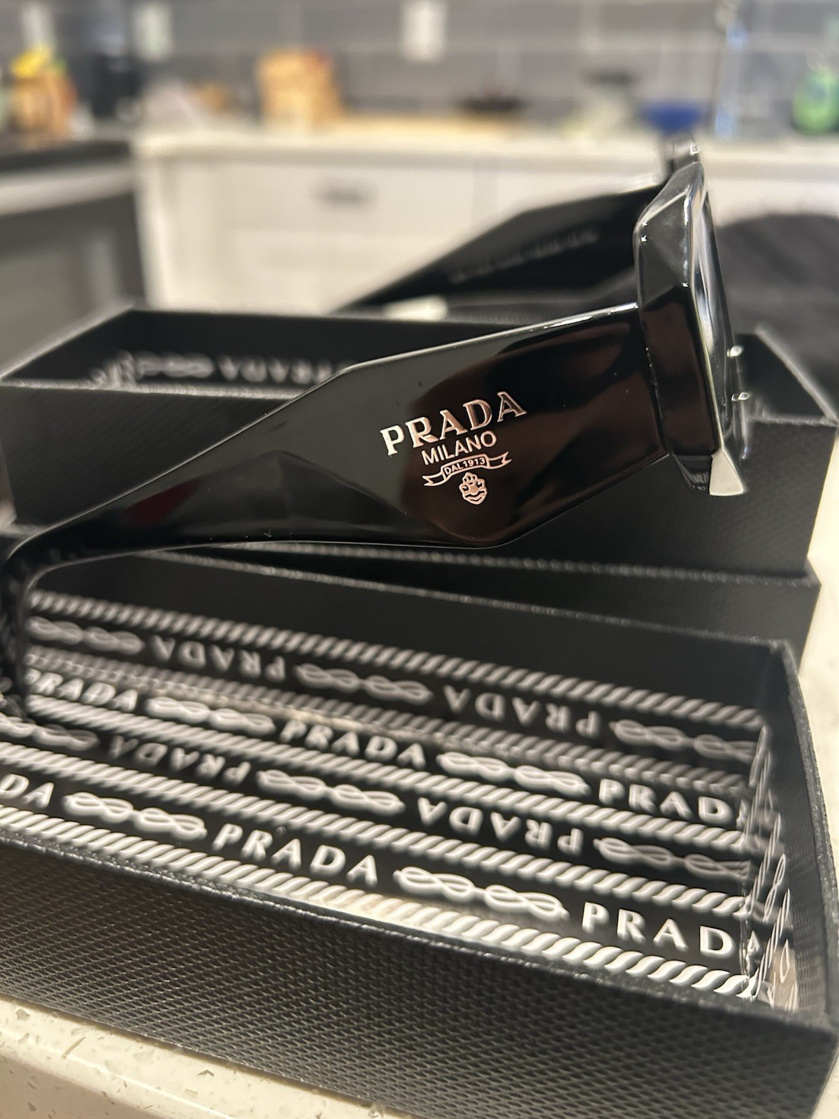 PRADA Rectangle Black Sunglasses (Model Pr 17ws - image 2
