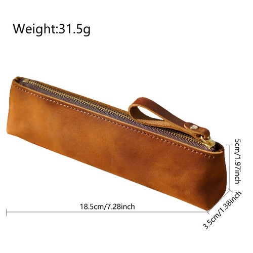 2x Astuccio Portamatite in Pelle con Zip Grande Capacità - Ideale per Scuola/Università/Università - Foto 2 di 11