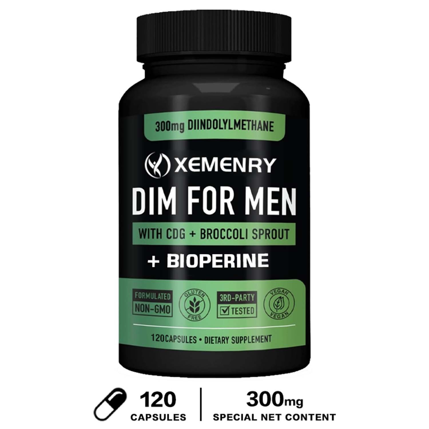 DIM FOR MEN 300mg - Male Hormonal Balance, Estrogen Metabolism, Muscle Health