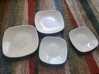 Set of 4 Ivory Fiesta Fiestaware Square Plates VGC Homer Laughlin