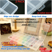2PACK 32 GRID Small Parts Organizer Storage Box Bead Jewelry Craft Hardware Case