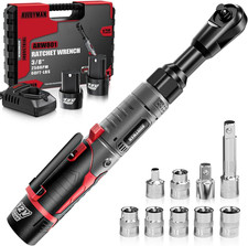 3/8" Cordless Ratchet Wrench Set, 60Ft-Lbs 80N.M Electric Ratchet, 12V Extended