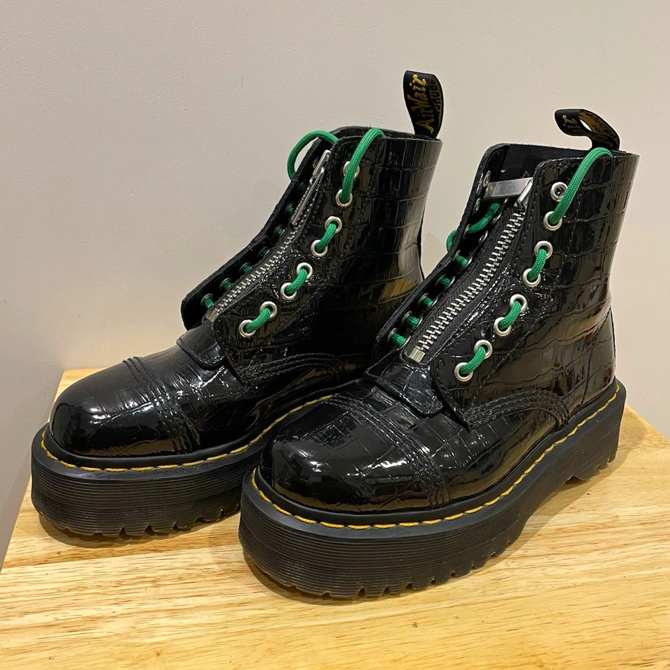Dr. Martens Jadon III Black Leather Platform Ankle Lace-Up Zip Boots UK 5, photo 1 of 5