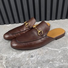 Gucci Princetown Horsebit Slipper Mule Brown Leather 9.5 G or 10 US or 43.5 EUR