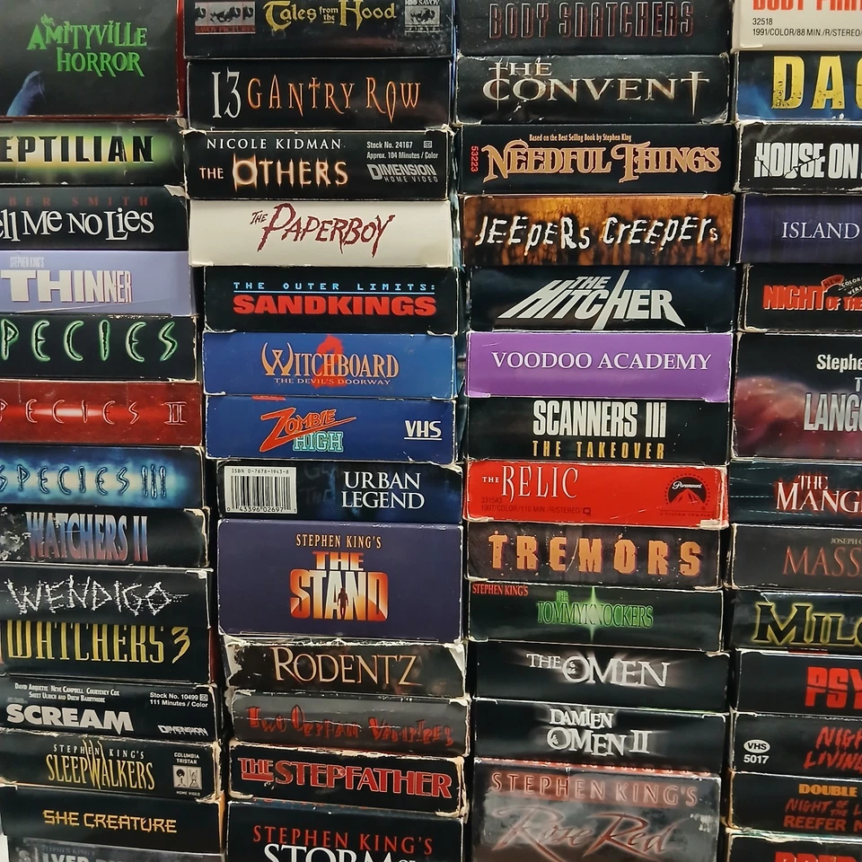 Horror Movie Lot Of 113 VHS Tapes Vintage Collection  - Image 2 of 4