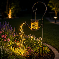LED Solar GießKanne Gartenleuchte Warmweiß Mit Erdspieß & Lichterkette IP44✅