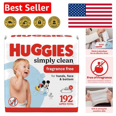 Multi-Use Huggies Simply Clean Wipes: Fragrance-Free & Hypoallergenic, 3 Packs