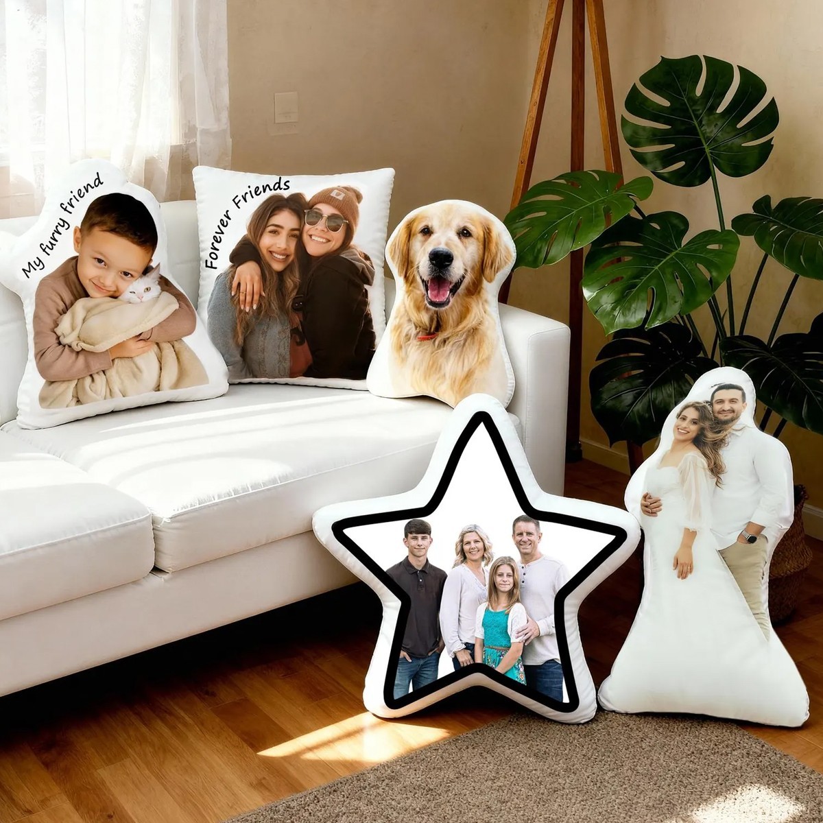 Custom Humanoid Shaped Pillow - Personalized Face Photo Doll Anniversary Gift