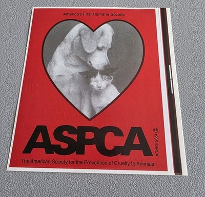 80s Vintage Sticker ~ ASPCA Dog And Cat
