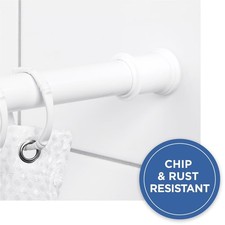 Adjustable Tension Shower Curtain Rod for Small Stall Bathroom White 27 to 40