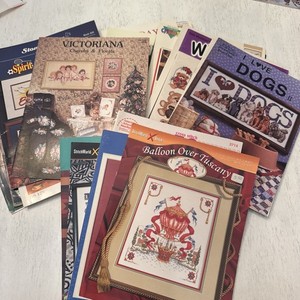 VTG Lot Of 35 Cross Stitch Patterns Y2K Lots Of Various Themes