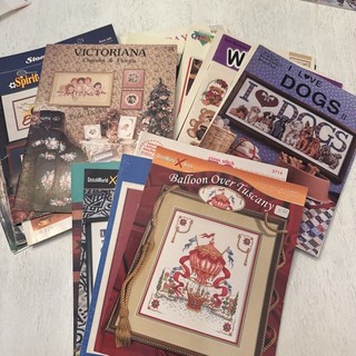 VTG Lot Of 35 Cross Stitch Patterns Y2K Lots Of Various Themes