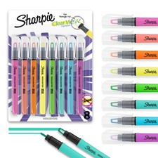 Sharpie Clear View Highlighter Sticks, Chisel 8 Count Pack of 1 , Assorted