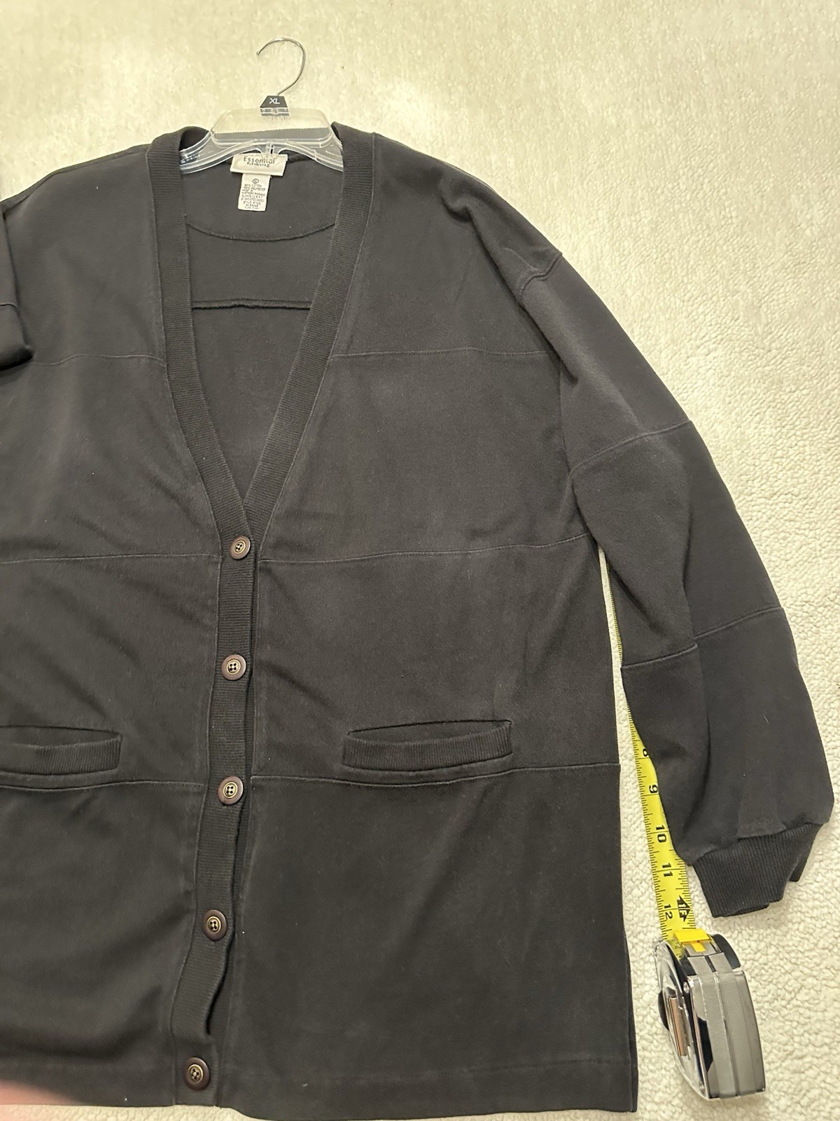 Essential Elements Long Sleeve Cardigan Black Swe… - image 7