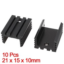 10Pcs Black Aluminum Heatsink Heat Sink 21x15x10mm for TO-220 Transistor