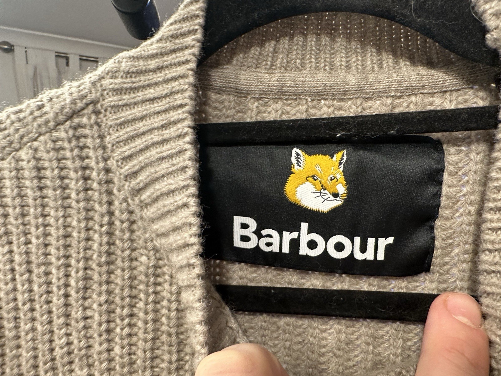 Barbour X Maison Kitsune Knitted Jumper Size L image 3