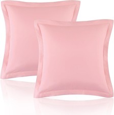 Light Pink Euro Sham Covers 26x26 Inch Set of 2 Wide Flange Premium