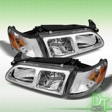 93-97 Corolla Dx Le Clear Crystal Headlights Wcorner Signal Lamps Lights Pair