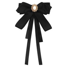 Black Bow Tie for Women, Clip on Bow Ties Pre Tied Bowtie for Women Girls
