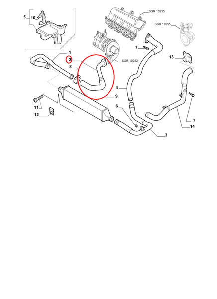 Flexibler Luftschlauch Fiat Grande Punto - Alfa Romeo Mito Original 55703072-image