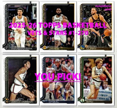 2025-26 Topps BASKETBALL #1-270 Vets Your Choice $2 or 2 Card Minimum YOU PICK!