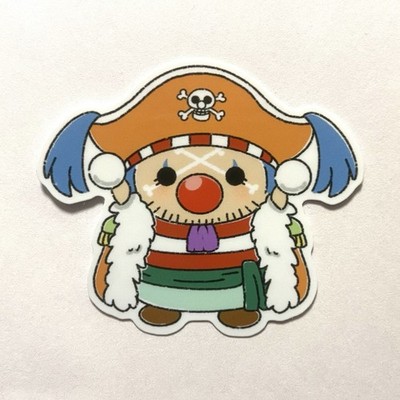Buggy Pirate Clown One Piece Anime 2  Cute Doodle Style Glossy Sticker