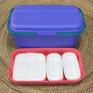 Eagle Craftstor Purple Sewing Storage Organizer Craft Tote w/ Boxes VTG 90s