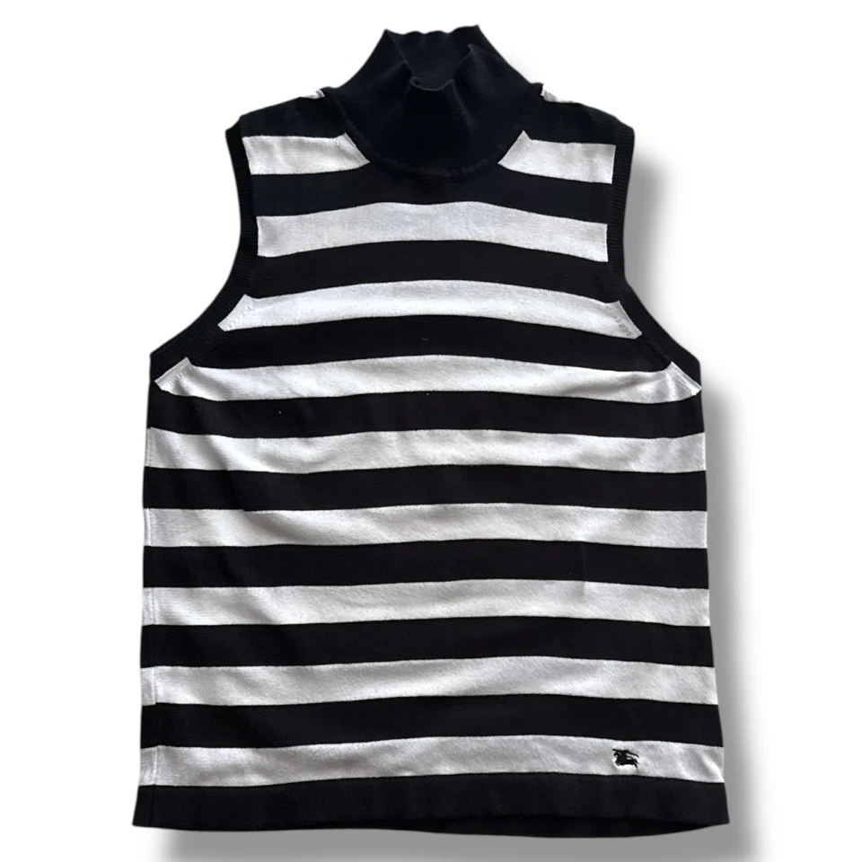 Auténtico Top Burberry Vintage Sin Mangas 100% Algodón Talla M Foto 3 de 4