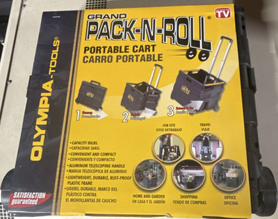 Olympia Tools Pack-N-Roll Portable Cart 80 lb Capacity Telescoping Handle