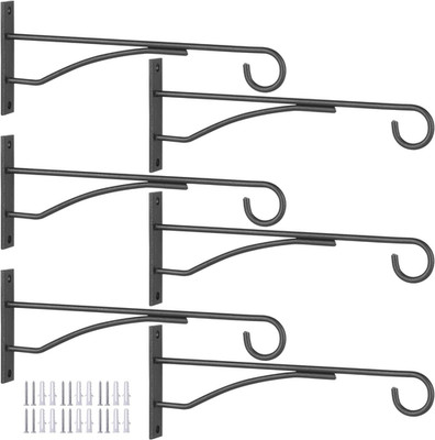 8'' Plant Hangers 6 Pack, Hanging Plant Bracket for Wall Fence Porch Outdoor Indo