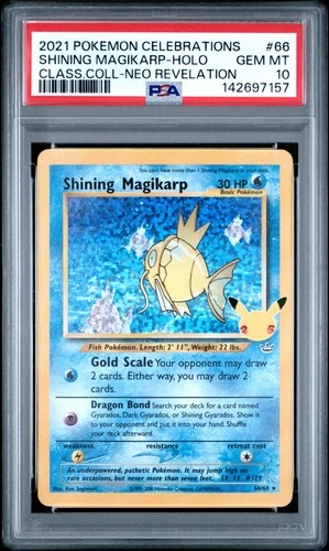PSA 10 - SHINING MAGIKARP HOLO - 66/64 CELEBRATIONS CLASSIC COLLECTION POKEMON