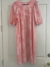 Vitage KOLE KOLE Hawaiian Midi Dress Shift Tropical Hibiscus Floral Pink Small