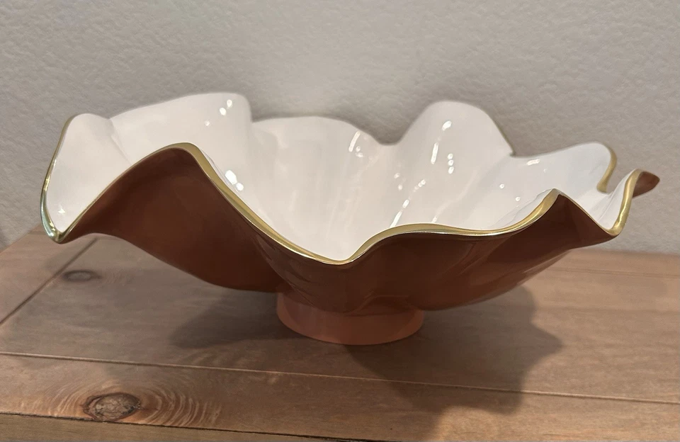 Raro Beatriz Ball Encanto Aries Cuenco Grande de Lujo con Acento Blanco/Melocotón/Dorado Foto 3 de 4