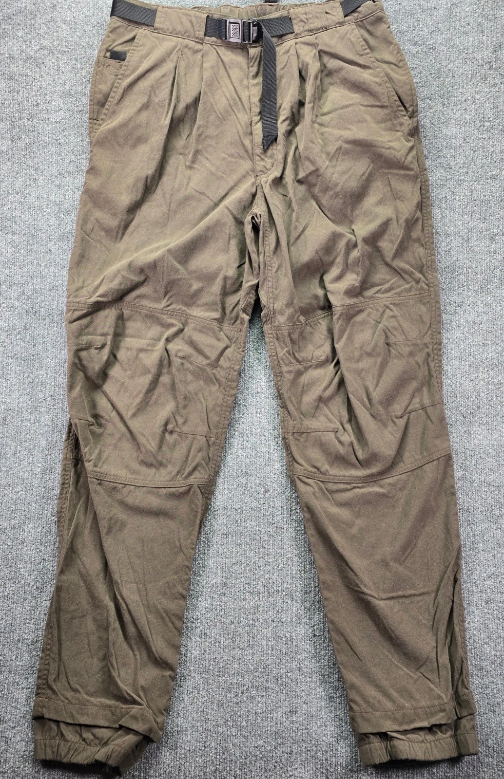 The North Face Pants Mens Medium Brown Hiking Outdoor Nylon Belted Pleated