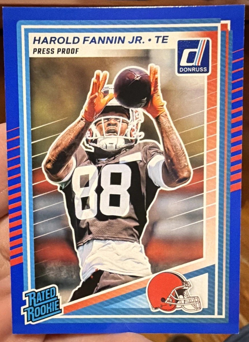 2025 Panini Donruss - Rated Rookie Harold Fannin Jr. #373 Press Proof Blue (RC)