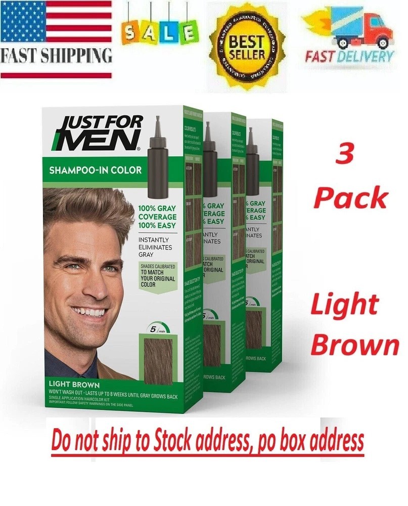 Just For Men Shampoo-in Hair Dye for Men, H-25 Light Brown, 