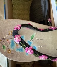 women flip flops cherry blossom design size L 7