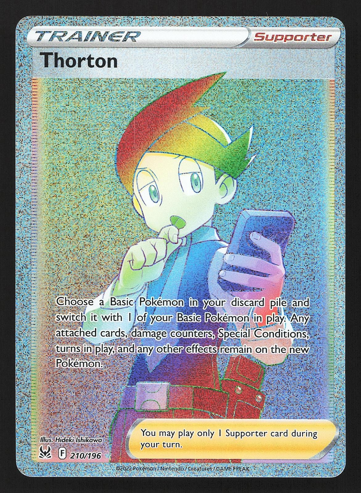 Thorton (Secret) SWSH11: Lost Origin 210/196 Holo Secret Rare Pokemon NM