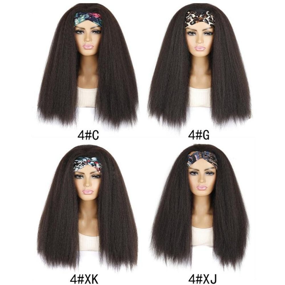 NNEIDS 4Xk Long Hair Turban Headband with Cornrow Beard Wig for Men